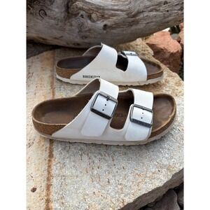 Birkenstock Arizona White Birko-Flor Sandals Womens EU 38 US 7 Narrow